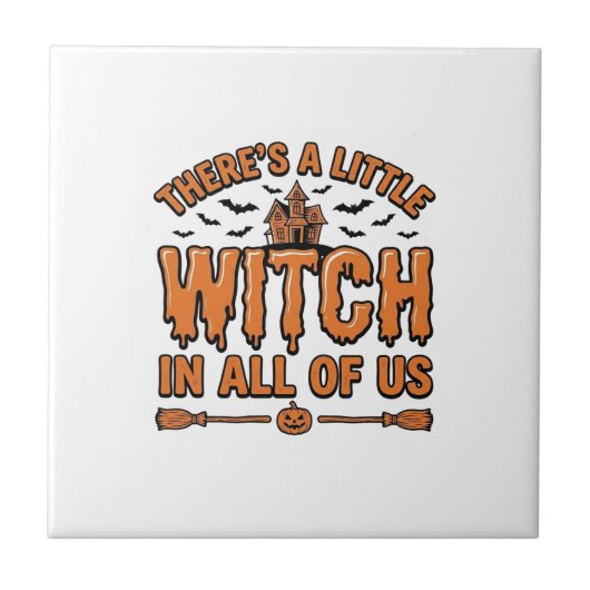 Carreau Citation de sorcière d'Halloween Design vectoriel  (Devant)