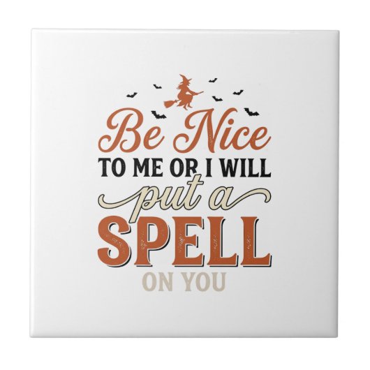Carreau Citation de sort de sorcière drôle Halloween Vecto (Devant)