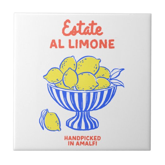 Carreau Citation d'été au citron dessinée à la main (Devant)