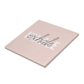 Carreau Citation moderne Pastel Pink Inhale Exhale (Côté)