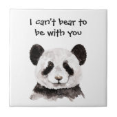 Carreau Citation Romantique Moderne Avec Panda Noir Et Bla (Devant)