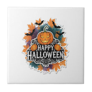 Carreau Citations drôles et effrayantes d'Halloween Joyeux