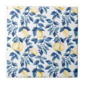 Carreau Citron à l'aquarelle bleue (Devant)