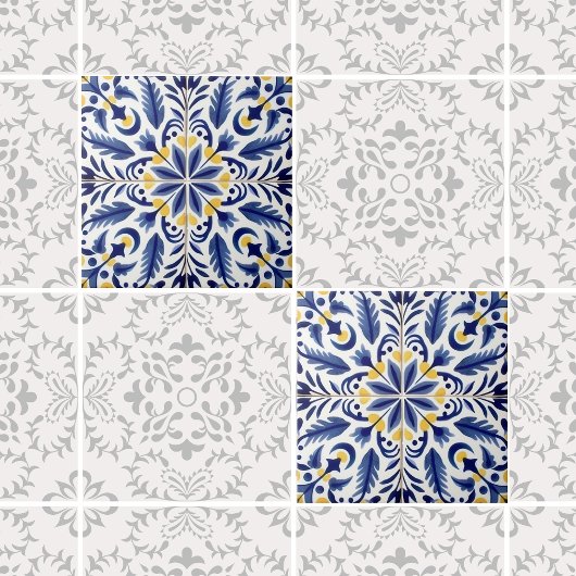 Carreau Citron bleu mexicain traditionnel