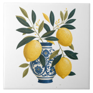 Carreau Citron Botanique Italien Été Méditerranéen