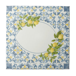 Carreau Citron en carrelage bleu italien