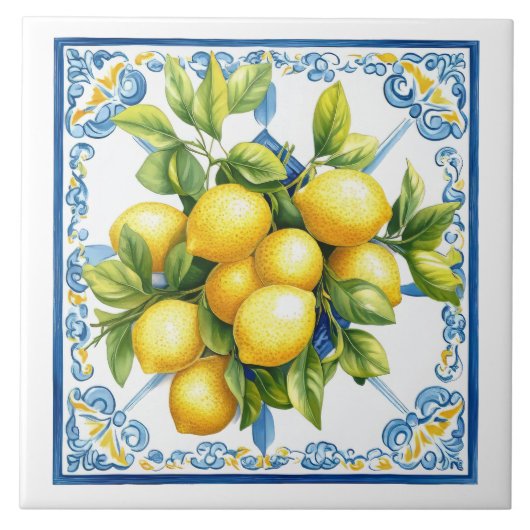 Carreau Citron jaune bleu (Devant)