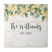 Carreau Citron jaune monogramme Bois blanc (Devant)