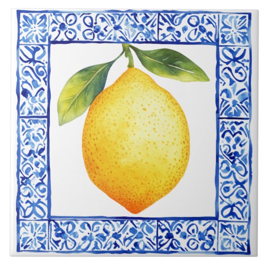 Carreau Citron Méditerranéen Tuscan Rustique (Devant)