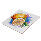 Carreau Citrons à éclaboussure d'aquarelle (Côté)