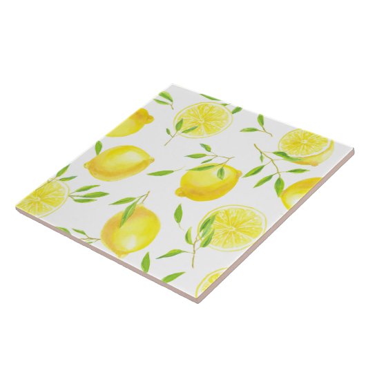 Carreau Citrons et feuilles (Côté)