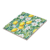 Carreau Citrons et fleurs blanches - Décor champêtre franç (Côté)