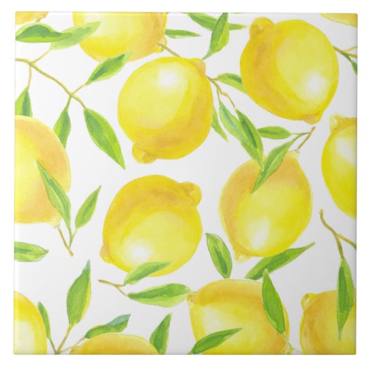 Carreau Citrons et motif feuille (Devant)