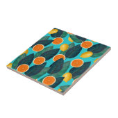 Carreau citrons et oranges turquoises (Côté)