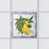 Carreau Citrons italiens Filigrane bleu européen