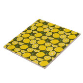 Carreau Citrons jaunes et motif vert olive : Citrus modern (Côté)