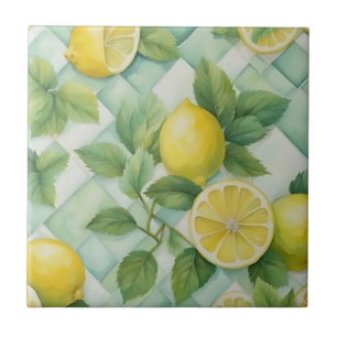 Carreau Citrons sur menthe