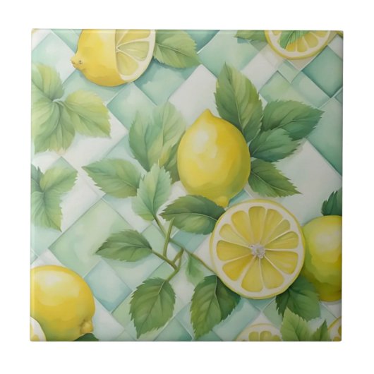 Carreau Citrons sur menthe (Devant)