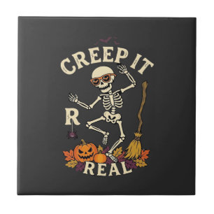 Carreau Citrouille Balai de squelette dansant Creep It Rea