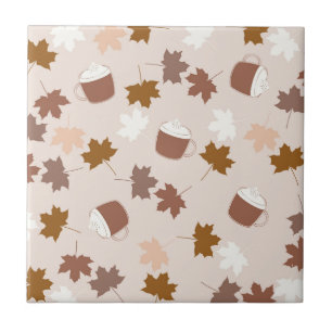 Carreau Citrouille botanique rustique Motif feuille d'érab