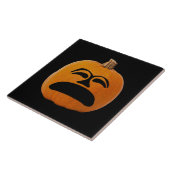 Carreau Citrouille de Jack o' Lantern visage mécontent, ci (Côté)