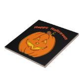 Carreau Citrouille de sourire heureux de Halloween (Côté)