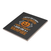 Carreau Citrouille de vampire drôle d'Halloween (Côté)