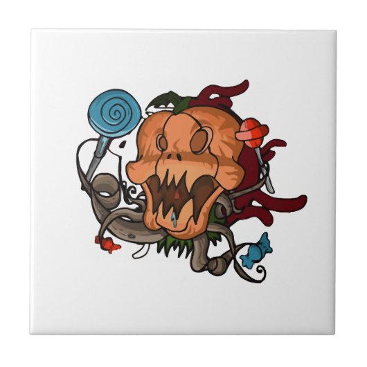 Carreau Citrouille d'Halloween (Devant)