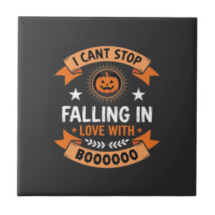 Carreau Citrouille d'Halloween tombant amoureuse