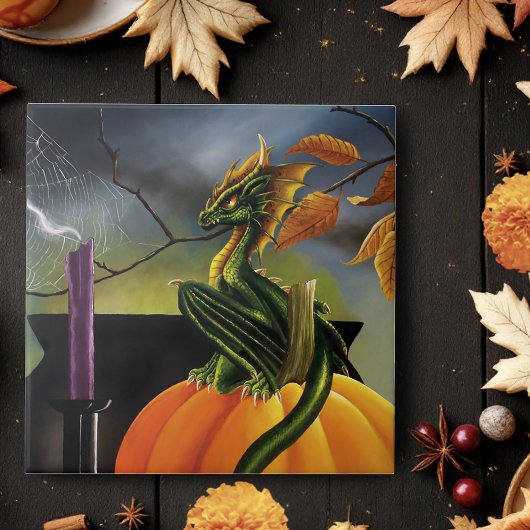 Carreau Citrouille Dragon Cauldron Halloween