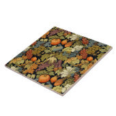 Carreau Citrouille feuille d'automne de William Morris vin (Côté)