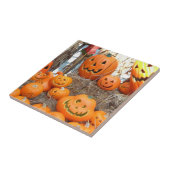 Carreau Citrouille halloween Jack-o'-lantern orange citrou (Côté)