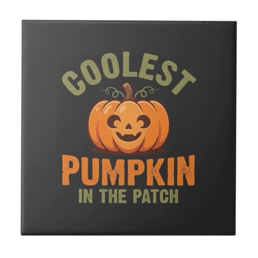 Carreau Citrouille la plus cool du patch Design Halloween (Devant)