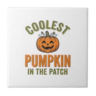 Carreau Citrouille la plus cool du patch Halloween vintage
