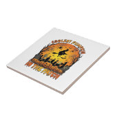 Carreau Citrouille la plus cool Patch Halloween Sorcière A (Côté)