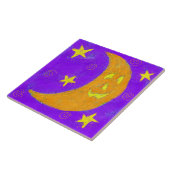 Carreau Citrouille Moon Art d'Halloween Abstrait (Côté)