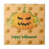 Carreau Citrouille Orange Halloween sans couture Motif (Devant)