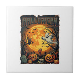 Carreau Citrouilles Fantôme Halloween Jack Lanterns Zombie
