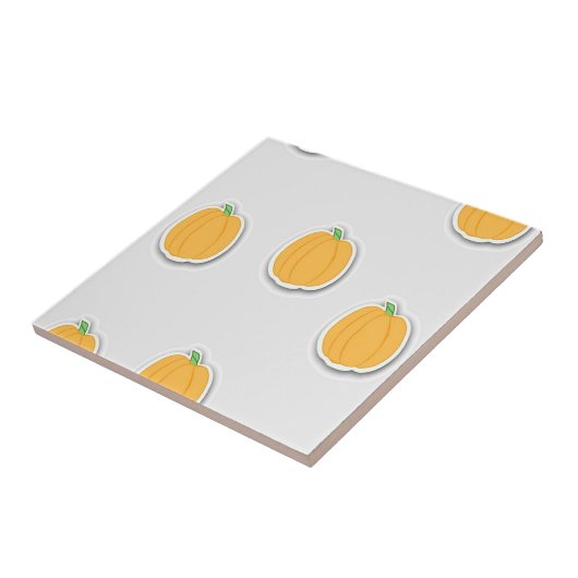 Carreau Citrouilles sur gris (Côté)