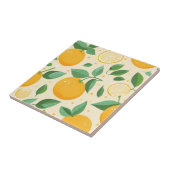Carreau Citrus citron jaune motif de fruits tropicaux (Côté)