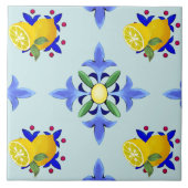 Carreau Citrus.citrons, majolica (Devant)