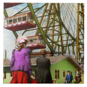 Carreau City - Chicago, IL - Le premier Ferris Wheel 1893