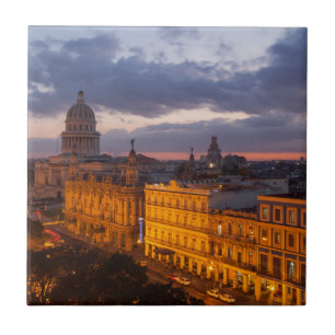 Carreau Cityscape au coucher du soleil, La Havane, Cuba