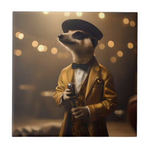 Carreau "Clair de lune du suricate : la sérénade d'un croo