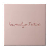 Carreau Clair Elegant Rose Gold Calligraphie Nom du script (Devant)