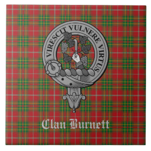 Carreau Clan Burnett Crest Badge & Tartan