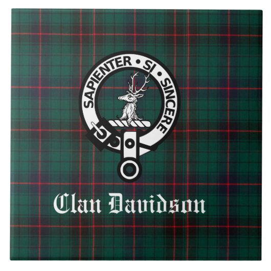 Carreau Clan Davidson Crest Badge et Tartan (Devant)