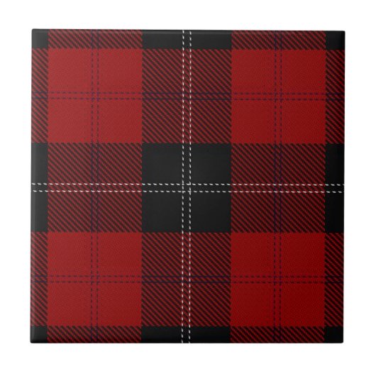 Carreau Clan Ramsay Scottish Expressions Red Black Tartan (Devant)