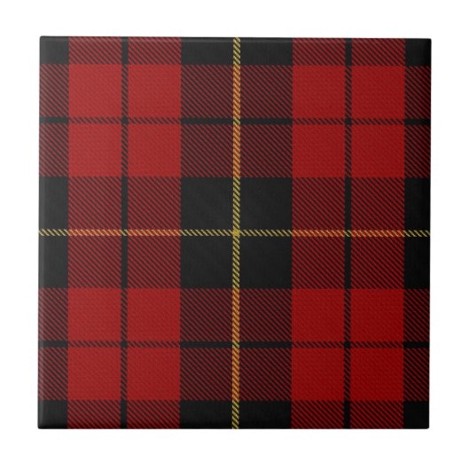 Carreau Clan Wallace Ecosse Expressions Rouge Noir Tartan (Devant)