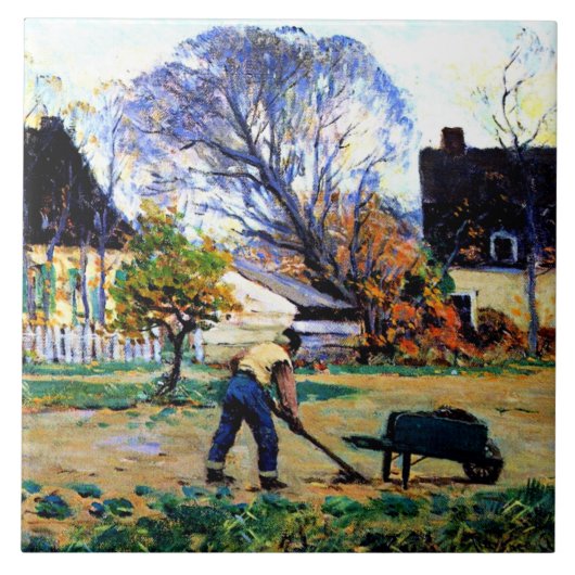 Carreau Clarence Gagnon art - Scène d'automne, Baie-Saint- (Devant)